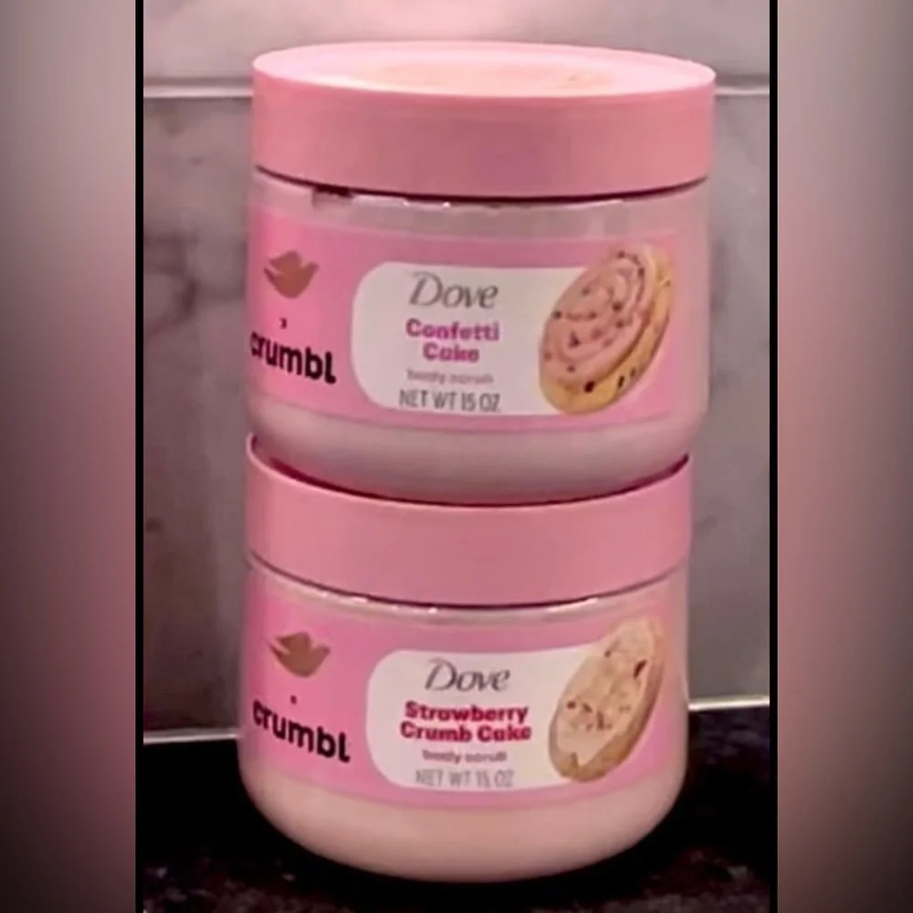 2 pc Dove x Crumbl Scrub Set Confetti Cake & Strawberry Crumb Cake